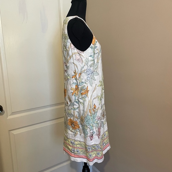 Tommy Bahama Dress Women’s XS Rumba Linen Pastel Floral Tropic Shift Midi Boho - Picture 5 of 9